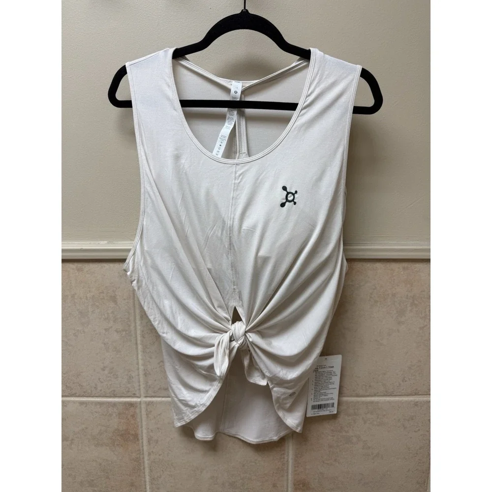 Lululemon Orange Theory Flow Y 2-in-1 Yoga Tank. White Opal. Sz 14. NWT - Picture 5 of 13
